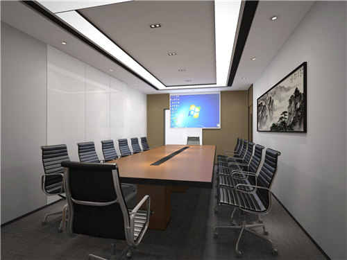 商务厚重实业风格会议室设计效果图